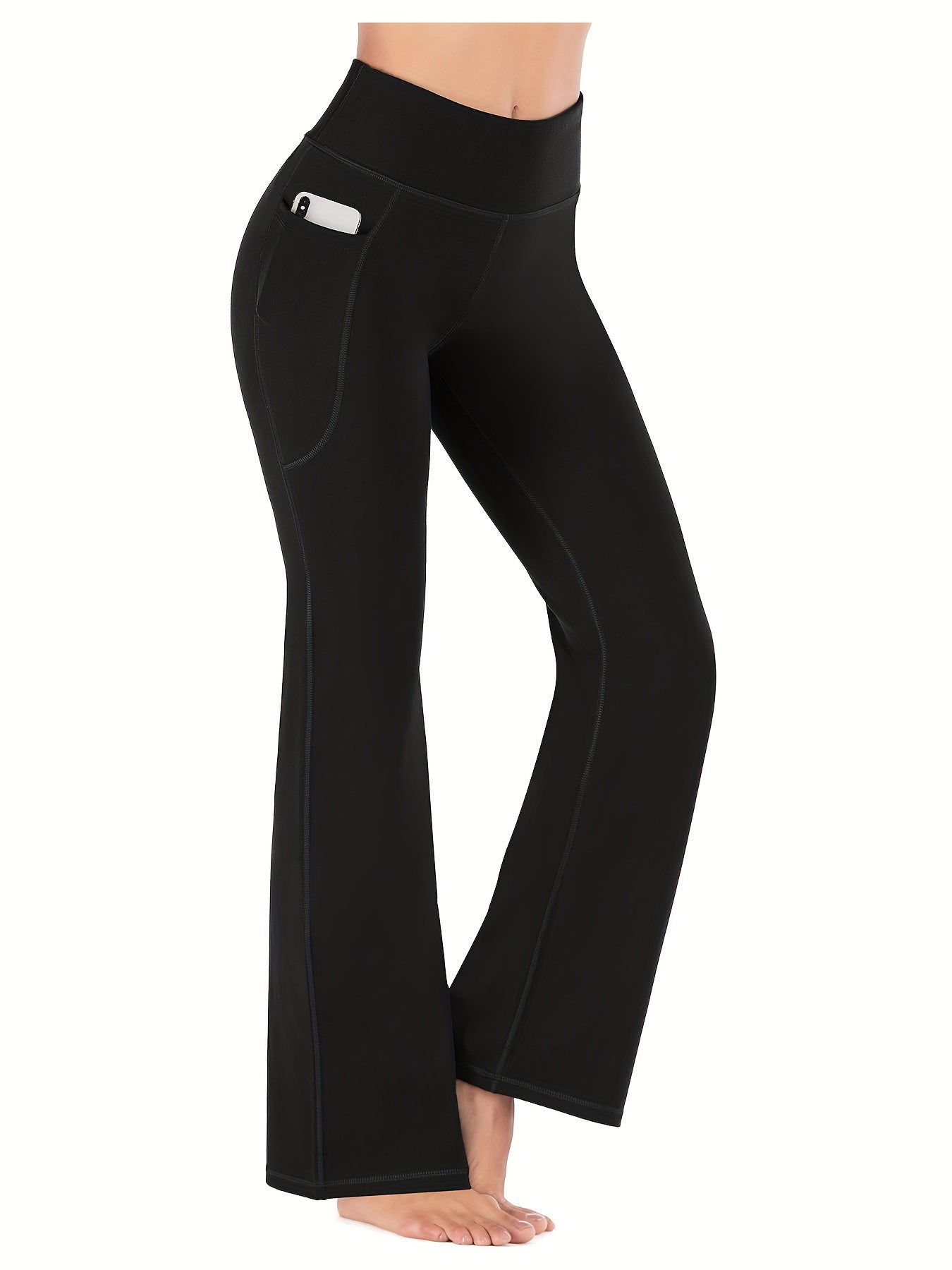 High-waisted yoga pants with pockets