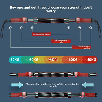 Men's arm muscle training with arm grip strength bar