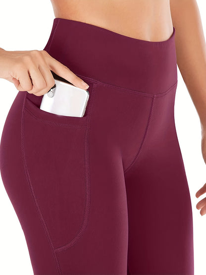 High-waisted yoga pants with pockets