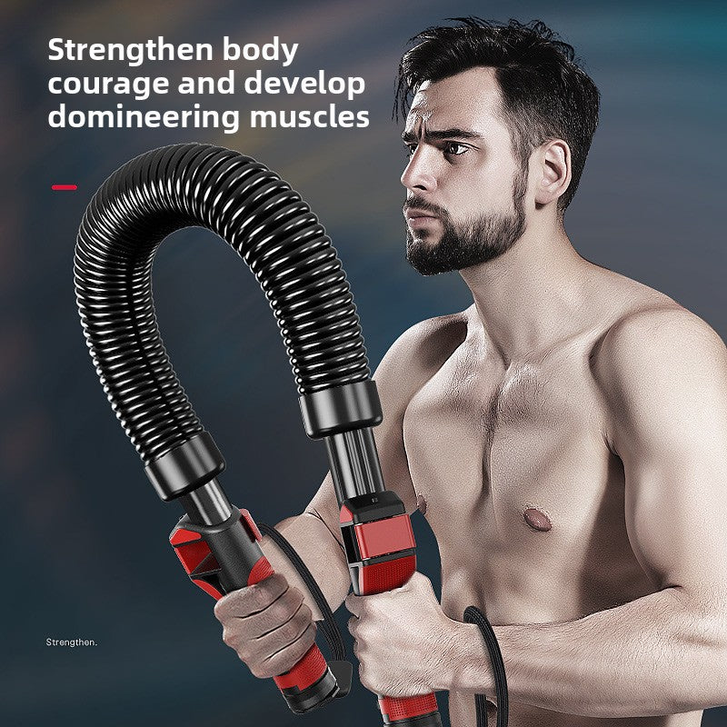 Men's arm muscle training with arm grip strength bar